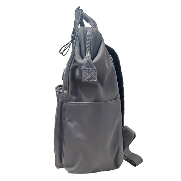 Baggallini‎ Soho Laptop Backpack Womens OS Smoke Gray Twill Nylon Bag
